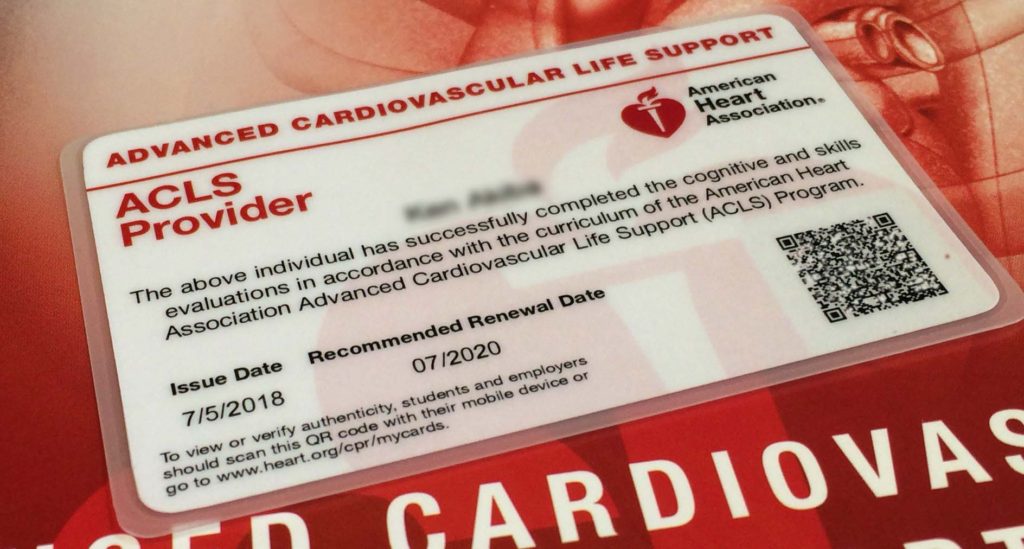 アメリカ心臓協会の最新のACLSプロバイダー資格証eCard（イーカード、eカード）