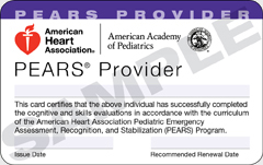 AHA-PEARS（ペアーズ）プロバイダーカード資格証 in 岡山,広島,兵庫,香川,中国,四国